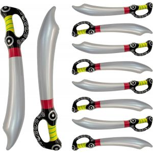 KAL-10 Pièces Épées Gonflables Jouet Épée, Pirate Epee Enfant, Plastique Epee Mousse Epée Gonflable Chevalier Pour Fête Thème Anniversaire Costume Cosplay Fournitures Décorations (B) - Neuf