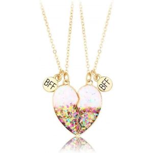 Kal-Amitié Pendentif Collier Ensemble Meilleurs Amis Collier Bff Collier Coeur Violet Amitié Collier Pour 2 Filles Cadeau D'anniversaire Pour Les Meilleurs Amis - Neuf