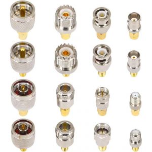 Letnerny-Lot De 16 Adaptateurs Sma Vers Bnc Uhf De Type N Mâle Vers Femelle, Adaptateur D'antenne Coaxial Sma Rf Pour Antenne Wifi, Convertisseur Sma Pour Antenne Wifi/Drone Fpv/Câble D'extension-Boobrie - Neuf