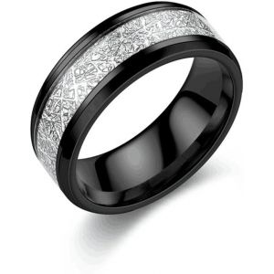 Kahfl-Bague Pour Femme Homme Bague Acier Inoxydable,Bague Simple Pour Mariage Fian&ccedil;ailles Partenariat Coupe - Neuf