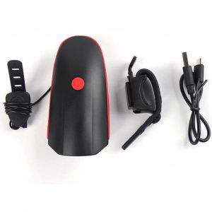2024bike Light Set And Horn Usb Rechargeable Vélo Phare Arrière Combinaisons Pour Le Cyclisme Rouge - Neuf