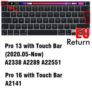 Couverture de clavier transparente pour Macbook Air 13 M2 Pro 13 M1 Pro14 15 16 Retina 11,coque de protection en Silicone A2337 A2779 A2681 - Type EU 13 16 Touch Bar - Neuf