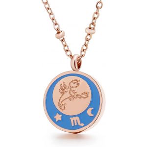 Kal-Or Rose Collier Pendentif Zodiaque 12 Constellation Horoscope Signe Colliers Anniversaire Bijoux Cadeaux Pour Femmes Filles - Neuf