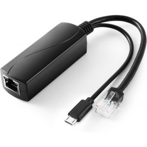2.5G Micro USB PoE Splitter 5V/3A,PoE to Micro USB 5V/3A Output 15W,Gigabit Ethernet 2.5Gbps Compliant IEEE802.3af/at,Plug and Play for Connected Home - Neuf