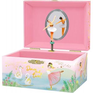 Bo&icirc;te &agrave; Bijoux Musicale Ballerine pour Filles - Bo&icirc;te &agrave; Musique Danseuse pour Enfants avec Miroir, Cadeaux d'Anniversaire pour Petites Filles, Bo&icirc;tes &agrave; Bijoux, 15,2 x 11,8 x 8,9 cm - 3-10 ans, Rose - Neuf