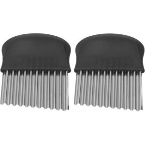 Mevronisshop-Coupe-Frites De Pommes De Terre 2 Pi&egrave;ces, Couteau Ondul&eacute; En Acier Inoxydable, D&eacute;chiqueteuse De Pommes De Terre, Hachoirs &Agrave; L&eacute;gumes, Coupe-Frites, Outil De Trancheuse Ondul&eacute;e De Cuisine - Neuf
