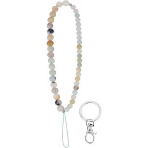 Kal-Charme De T&eacute;l&eacute;phone Avec Porte Cl&eacute;s, Bracelet En Cha&icirc;ne De T&eacute;l&eacute;phone Fait &Agrave; La Main Avec Pierres Pr&eacute;cieuses Naturelles Anti Perte Lani&egrave;re De T&eacute;l&eacute;phone Portable Dragonne Pour Porte Cl&eacute;s - Neuf