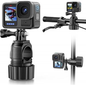 Support Camera d'action-Support Gopro pour Vélo de Montagne et Moto-Fixation Go pro de Diamètre d'ouverture de la Pince 0.6""-1.26""-Accessoires Gopro pour GoPro Hero 12 11 10 9 8 7 DJI OSMO - Neuf