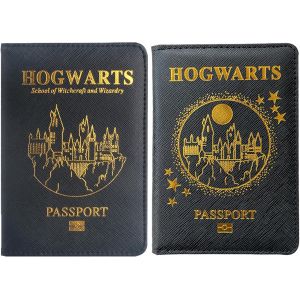 TRAHOO-2 Pcs Porte-Passeport en Cuir PU Couvertures et Pochette de Voyage pour Femmes et Hommes - Neuf