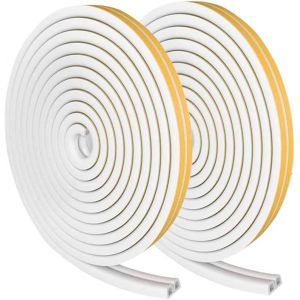 Wayi-Ruban D'&eacute;tanch&eacute;it&eacute; Autocollant Pour Porte, Joint De Porte, Profil En D, En Caoutchouc, Isolation Phonique, Anti-Collision, Fentes De Fen&ecirc;tre Pour Portes, Butoirs De Tir, Fen&ecirc;tre (Blanc-D-9*6-20m - Neuf