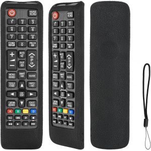 Coque Télécommande En Silicone Compatible Avec Samsung Bn59-01175N Bn59-01268D Aa59-00786A Bn59-01175Q Bn59-01175P Bn59-01189A Tv Télécommande Avec Un Cordon (Noir) - Neuf