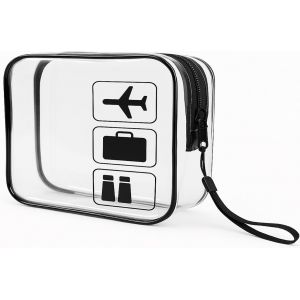 MAA-Lot de 2 trousses de toilette de voyage transparentes ¿ Trousse de toilette approuvée par la TSA, pochette en plastique transparent de taille 4 pour répondre aux exigences des sacs de - Neuf
