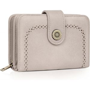 CAUC-Portefeuille Femme Vintage en Simili Cuir - Porte Monnaie Zipp&eacute; avec 16 Cartes et RFID Blocage - Portefeuille Moyen Cadeau &Eacute;l&eacute;gant pour Femme (Coffret Cadeau Inclus) - Neuf