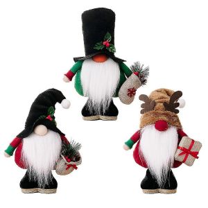 Gnome D&eacute;corations De No&euml;l, Pack De 3, De No&euml;l Gnomes En Peluche De No&euml;l Faits &Agrave; La Main Elfe De Santa Rennes Ornements - Neuf