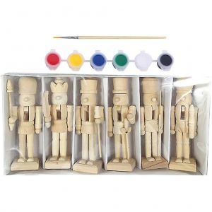 De No&euml;l Casse-Noisette Ornement Set 6pcs 12cm Soldat De Bois Poup&eacute;e Figurine, Peinte &Agrave; La Main De Casse-Noisette Caract&egrave;re De La D&eacute;coration Pour L'arbre Et La Maison - Neuf