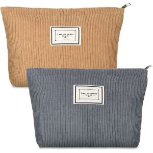 Cosm&eacute;tique pour Femmes2 Pi&egrave;ces de Toilette en Velours C&ocirc;tel&eacute;Cosm&eacute;tique de Voyage MultifonctionnelleSac de Toilette pour Femmes Fille - Neuf