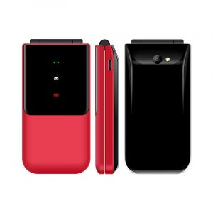 T&eacute;l&eacute;phone Portable &agrave; Clapet 1.77 Pouces Double SIM Bluetooth FM Batterie Longue Dur&eacute;e Rouge YONIS - Neuf