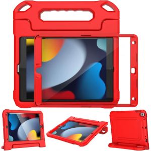 LORANKA-&Eacute;tui pour enfants pour iPad 9e/8e/7e g&eacute;n&eacute;ration 10,2"" 2021/2020/2019, coque pour iPad Air 3e g&eacute;n&eacute;ration/Pro 10,5"", coque durable antichoc avec protecteur d'&eacute;cran pour iPad 10,2 et 10,5, rouge - Neuf