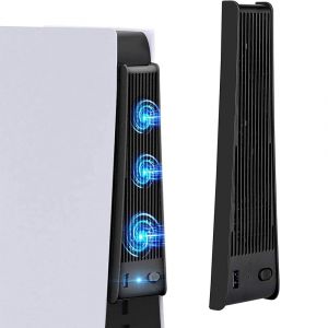Eryi-3 Ventilateurs Externes Avec Usb 3.0 Compatibles Avec La Playstation Ps5 Et Ps5 Digital Edition - Noir - Incl. Port Usb 3.0 - Neuf