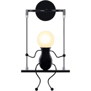 Subzonal-Humano&iuml;de Cr&eacute;atif Lampe Murale Moderne Applique Murale Simple Lampe De Mur Art D&eacute;co Max 60w E27 Base Fer Titulaire Pour Chambre, Chevet, Escalier, Couloir, Restaurant, Cuisine - Neuf