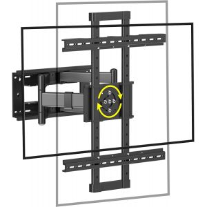 MEVRONISSHOP-Support Mural TV Orientable (&plusmn;90&deg;) pour 50 &agrave; 90 Pouces(127-229cm) &Eacute;cran, Accroche Television Mural jusqu'&agrave; 120kg avec Pivotement Incline et &Eacute;tend, Fixation Murale TV Max VESA 600x400, No - Neuf