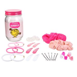 Promotion ! Mason Jar Accessoires Cheveux 'monsieur Madame' Rose (Mme Bonheur) - 13x8 Cm (29 Pi&egrave;ces) - Neuf