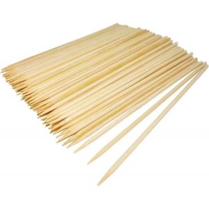 Lot de 100 Pics &agrave; Brochettes en Bois/Barbecue, Brochettes, Fruits, L&eacute;gumes, Piques en Bois - 100 Pi&egrave;ces, 25cm, Marron - Neuf