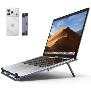 acdsgd-Support Ordinateur Portable Ventil&eacute; L&eacute;ger Aluminium 17,3 Pouces Laptop Stand Pliable Porte PC R&eacute;glable Ergonomique Compatible avec MacBook Pro Air iPad HP Dell ASUS MSI - Neuf