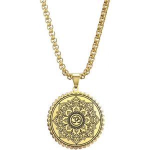Trahoo-Collier Homme Mandala Om Aum Ohm Symbole Sanskrit Om Aum Ohm Spirituel Amulette Indienne Lotus Mandala Pendentif Yoga Bijoux Religieux Hommes - Neuf