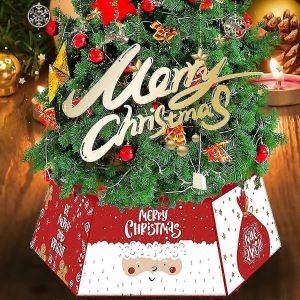 Anneau de fixation pliable pour sapin de No&euml;l, jupe de sapin en osier, cache-pied pour d&eacute;coration de f&ecirc;tes - Neuf