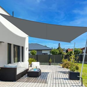 Ulteronixshop-Voile D'ombrage 3x4m Rectangulaire Imperm&eacute;able &Agrave; L'eau Pes Toile D'ombrage Anthracite Avec 95% De Protection Uv Pour Patio Ext&eacute;rieur Jardin - Neuf