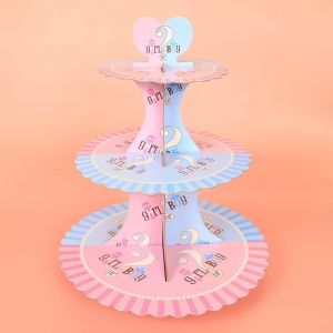 Support &Agrave; G&acirc;teaux 3 Niveaux,Support &Agrave; G&acirc;teaux,Support &Agrave; Muffins En Carton Pour Collations,Cupcakes,D&eacute;coration D'anniversaire De Mariage.,Bleu - Neuf