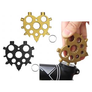 Lot de 2 outils multifonctions en forme de c?ur, cl&eacute; hexagonale et tournevis (18 en 1). - Neuf