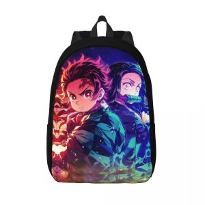 Sac &agrave; dos Anime Manga Demon Slayer pour &eacute;l&egrave;ves du primaire, du secondaire et du coll&egrave;ge, Nezuko avec Tanjirou, cartable pour hommes et femmes, sac &agrave; dos de voyage - Neuf