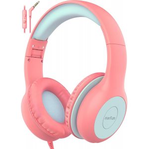 CHECARZHN--NO1-Casque Supra-Auriculaire Pour Enfants K1, Certification Cpc Avec Câble, Son Hd, Limite De Volume 85/94 Db, Coussinets D'Oreille Réglables, Arceau Réglable Sur 6 Niveaux, Pr Auxiliaire 3,5 M - Neuf