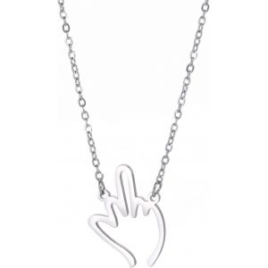 Kal-Collier De Doigt Du Milieu Pour Les Hommes Et Les Femmes Graffiti Cool Punk Gesture Sign Signification Unique Handmade Statement Friendship Jewelry - Neuf