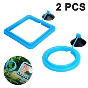 Anneau D'alimentation Flottant Pour Poissons Avec Ventouse - 2 Mangeoires En Pvc Pour Animaux Aquatiques - Design Efficace, S&ucirc;r Et Polyvalent - Neuf