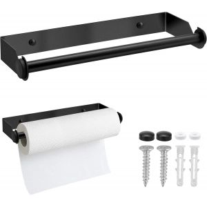 JEXNOVASHOP-28CM Porte Sopalin en Acier Inoxydable, Porte Essuie-Tout Mural, Support Sopalin Support Essuie-Tout, Dérouleur Essuie-Tout Distributeur Sopalin - Noir - Neuf