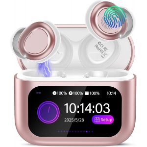 KALANKA-Ecouteurs Bluetooth Sans Fil, Mini &Eacute;couteurs de Sommeil avec &Eacute;cran Tactile, HiFi St&eacute;r&eacute;o Casque Bluetooth 5.4 Appels Clairs, IP7 &Eacute;tanche &Eacute;couteurs Intra-Auriculaires pour Dormir Sur le C&ocirc;t&eacute;, O - Neuf