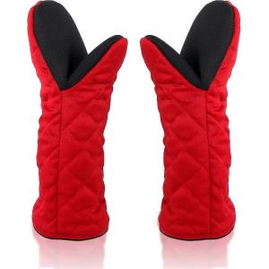 gants de four chauds,gants de cuisine thermiques,gants de barbecue,gant de cuisine,gants de four en coton double,frottement antidérapant - Neuf