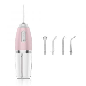 Hydropulseur Dentaire Sans Fil Rechargeable Et Portable Avec 4 Embouts Et Chargement Usb - Rose - Neuf