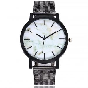 Montre-Bracelet Unisexe Vansvar A Quartz Avec Cadran Marbre Et Bracelet En Maille D'alliage (V237-4) - Neuf