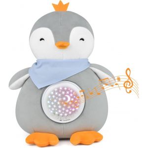 Kalanka-Aide Au Sommeil Pour B&eacute;b&eacute;, Rechargeable Bebe Pour Dormir Lampe De Projection Bo&icirc;te &Agrave; Musique Enfants Avec De Capteur De Cris Bruit Blanc, Veilleuse B&eacute;b&eacute;, Cadeau Peluche Pingouin Pour Gar&ccedil;on E - Neuf