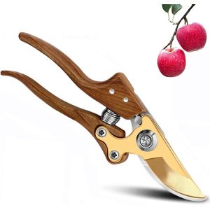 NouvelHorizonstore-S&eacute;cateur de Jardin Lame franche en Acier et Titane,SK5 S&eacute;cateur de Jardin Professionnel Ciseaux Jardinage Forg&eacute;. Cisaille Lame franche en Acier et Titane. Coupe Bypass. Poign&eacute;es Er - Neuf