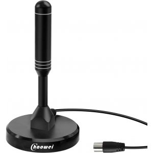 Antenne TV &agrave; Gain &eacute;lev&eacute; - DVB66B Antennes num&eacute;riques HD Portables d'int&eacute;rieur avec Base magn&eacute;tique, c&acirc;ble coaxial de 2 m pour Tuner USB/DVB-T2, TV 4K 1080p - Neuf