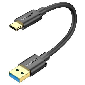 JGD-C&acirc;ble USB C court 10 cm, 10 Gbps USB C vers USB 3.1 GEN 2 C&acirc;ble de charge et de donn&eacute;es pour batterie externe, iPhone 16 15 Pro Plus Max, Android Auto, Galaxy S22/S23 ultra, Google Pixel - Noir - Neuf