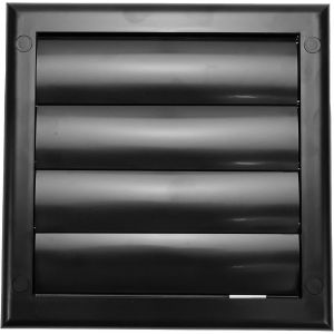 Couvercle d'aération de 10,2 cm (19,1 x 19,1 cm) - Noir - Hotte d'aération de sèche-linge - Couvercle de conduit de sèche-linge à persiennes - Capuchon de capot - Grille d'échappement - Neuf