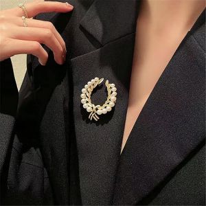 Broche De Blé Broche Mode Perle Corsage Broche Baroque Mode Or Broche De Blé Écharpe Épingle À Revers Clip Chemise Clip Bijoux Pour Femmes Et Filles Mariage Saint Valentin Cadeau De Noël - Neuf