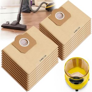 KAL-Lot De 16 Premium Sacs Aspirateur En Papier Filtre Poussière Pour Karcher 6.959-130.0 Wd3 Mv3 Wd3P A2201/2204/2504/2554/2251/2604 - Neuf
