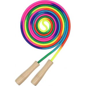 Corde À Sauter Longue Pour Enfants De 16 Pieds,1 Paquet De Corde À Sauter Hollandaise Double Avec Poignée En Bois,Corde À Sauter Arc-En-Ciel Pour Plusieurs Personnes Pour S'amuser En Plein Air,Sports - Neuf